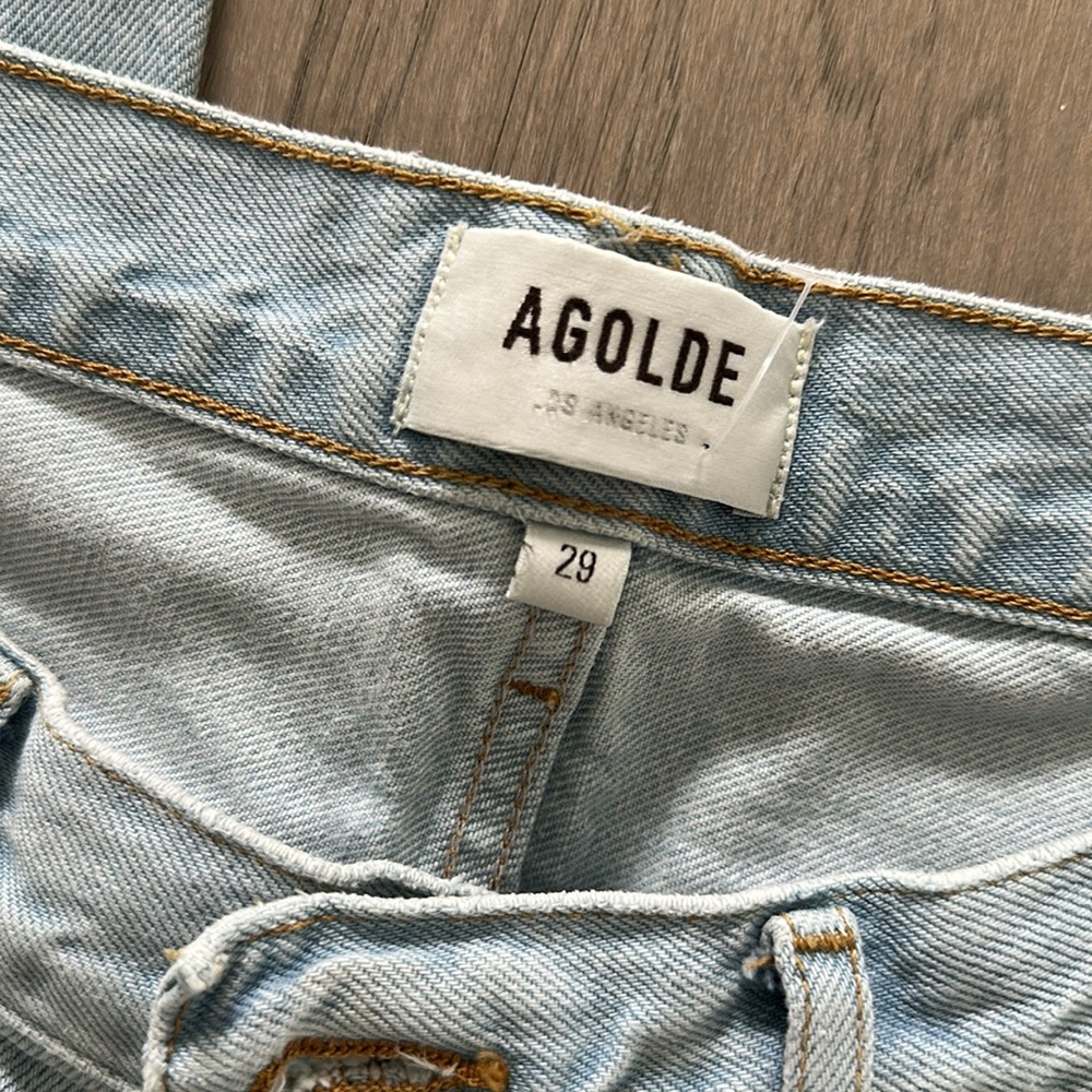 Agolde 100% Cotton Low Rise Baggy Fusion Jeans in Ceremony - Picture 3 of 11
